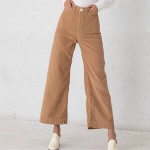 Jesse Kamm Tan Sailor Pants Palomino Corduroy High Rise Wide Leg Pants Size 10